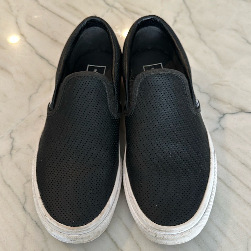 Vans women’s size 7 perforated leather slip on shoes